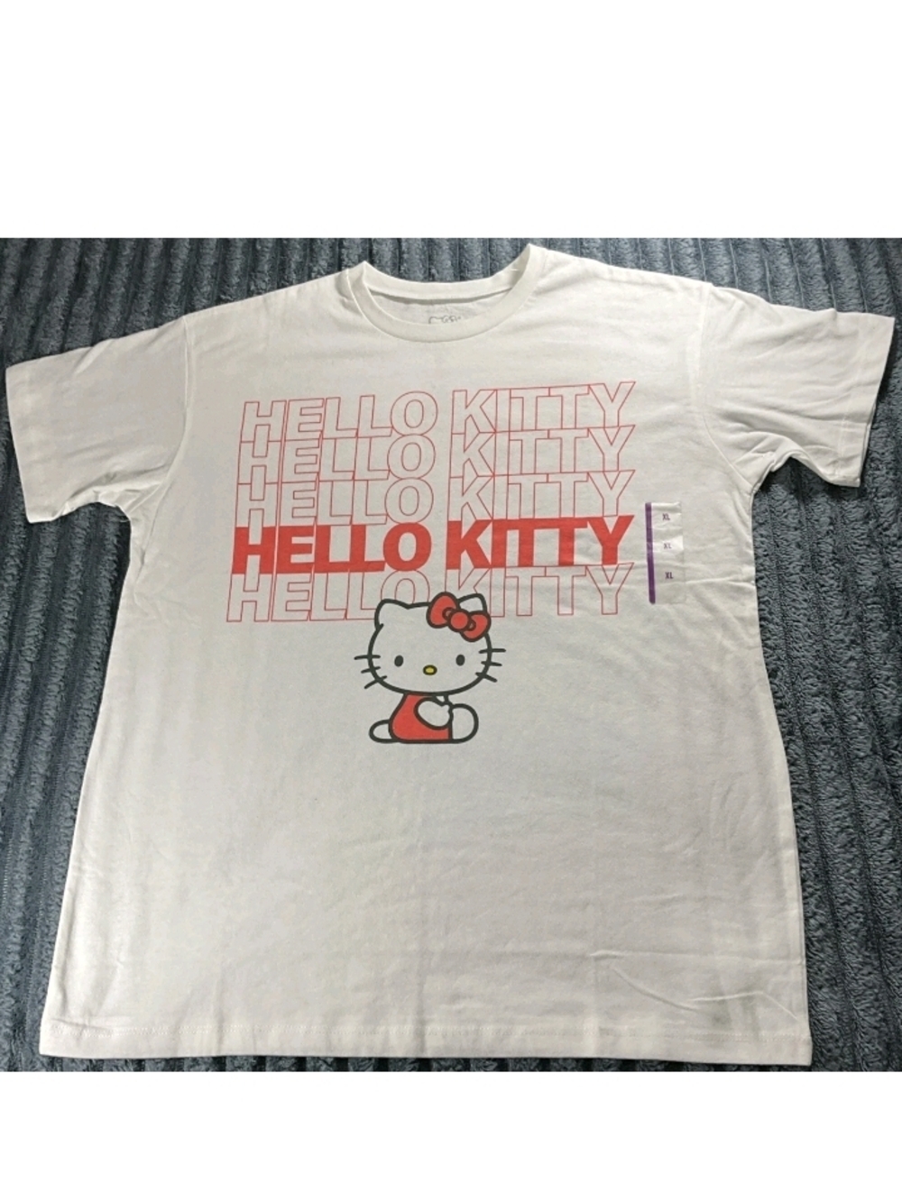 Hello Kitty White & Logo Cartoon Colorful Graphic XXl T-Shirt Top